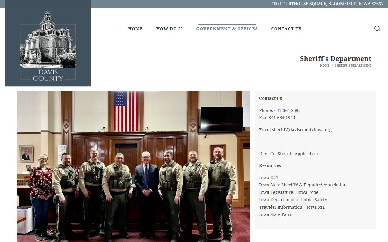 Davis County inmate population sheriff jail information page