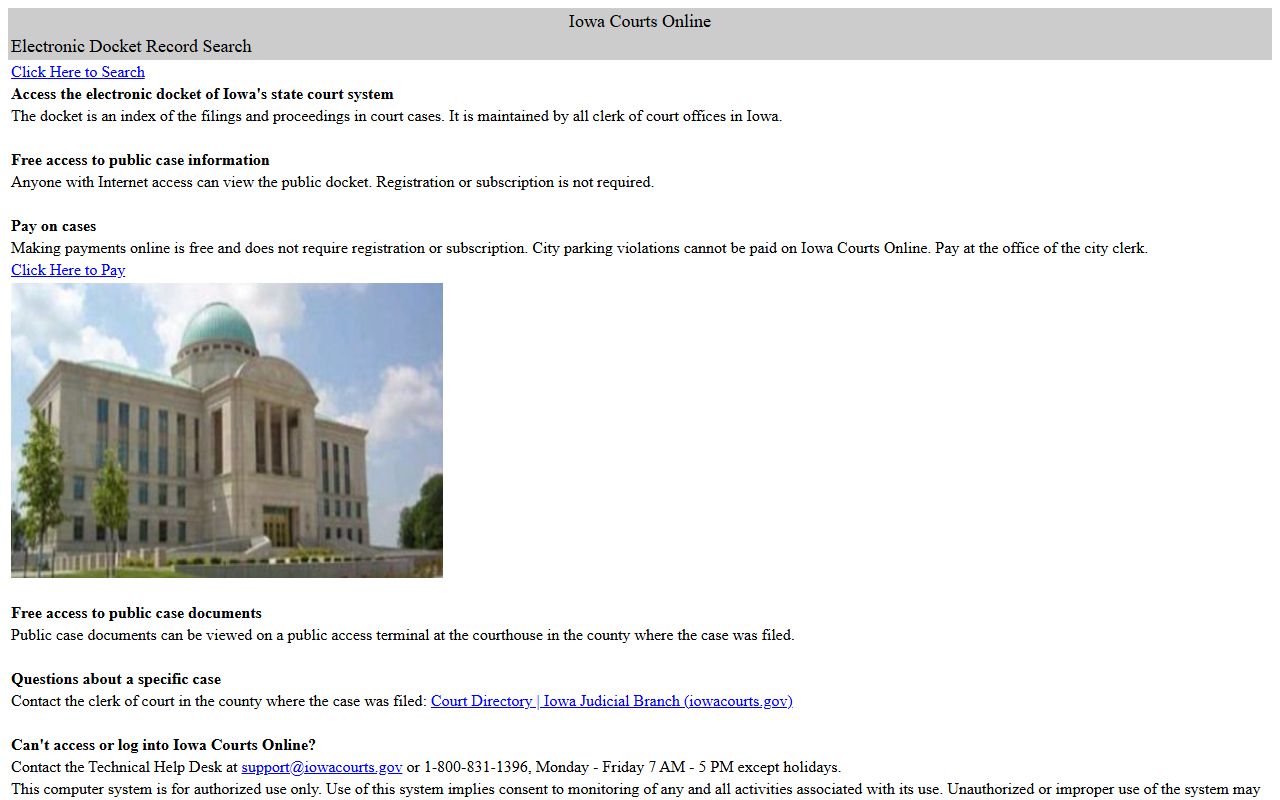 Davis County court records after arrest Iowa Courts Online entry